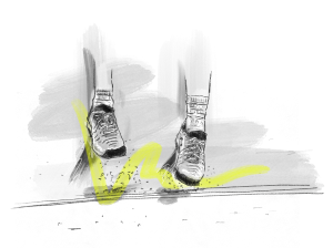 Illustration service tennis pieds